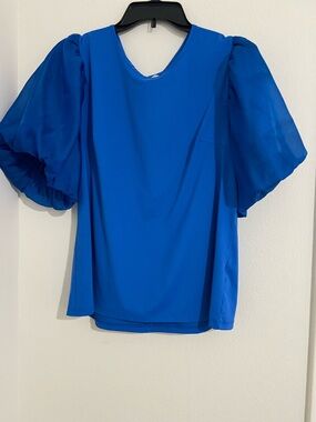 Cato Royal Blue Puff Sleeve Blouse